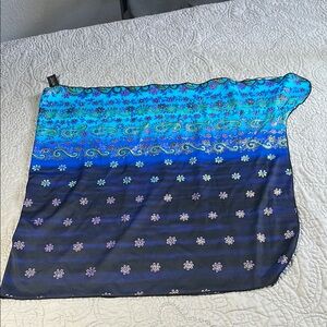 Blue and Black Patterned Scarf